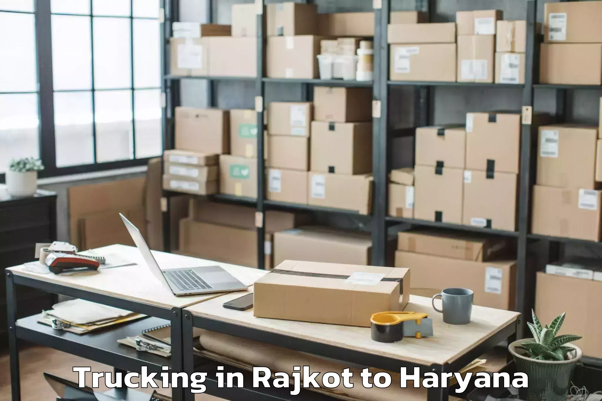 Reliable Rajkot to Abhilashi University Faridabad Trucking